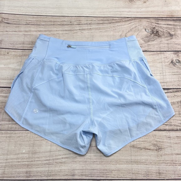 Lululemon Women's Real Quick Short Perforated 3.5" Size 4 Light Blue‎ - Picture 2 of 7